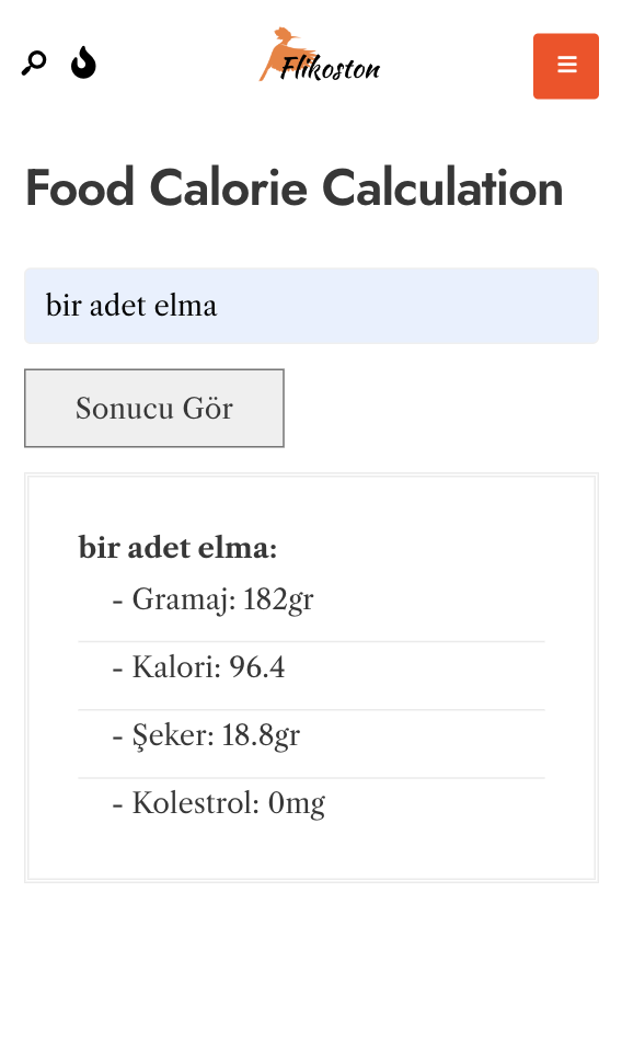 CKa Food Calorie mobile Screenshot